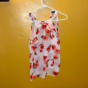 Halter see through flower blouse